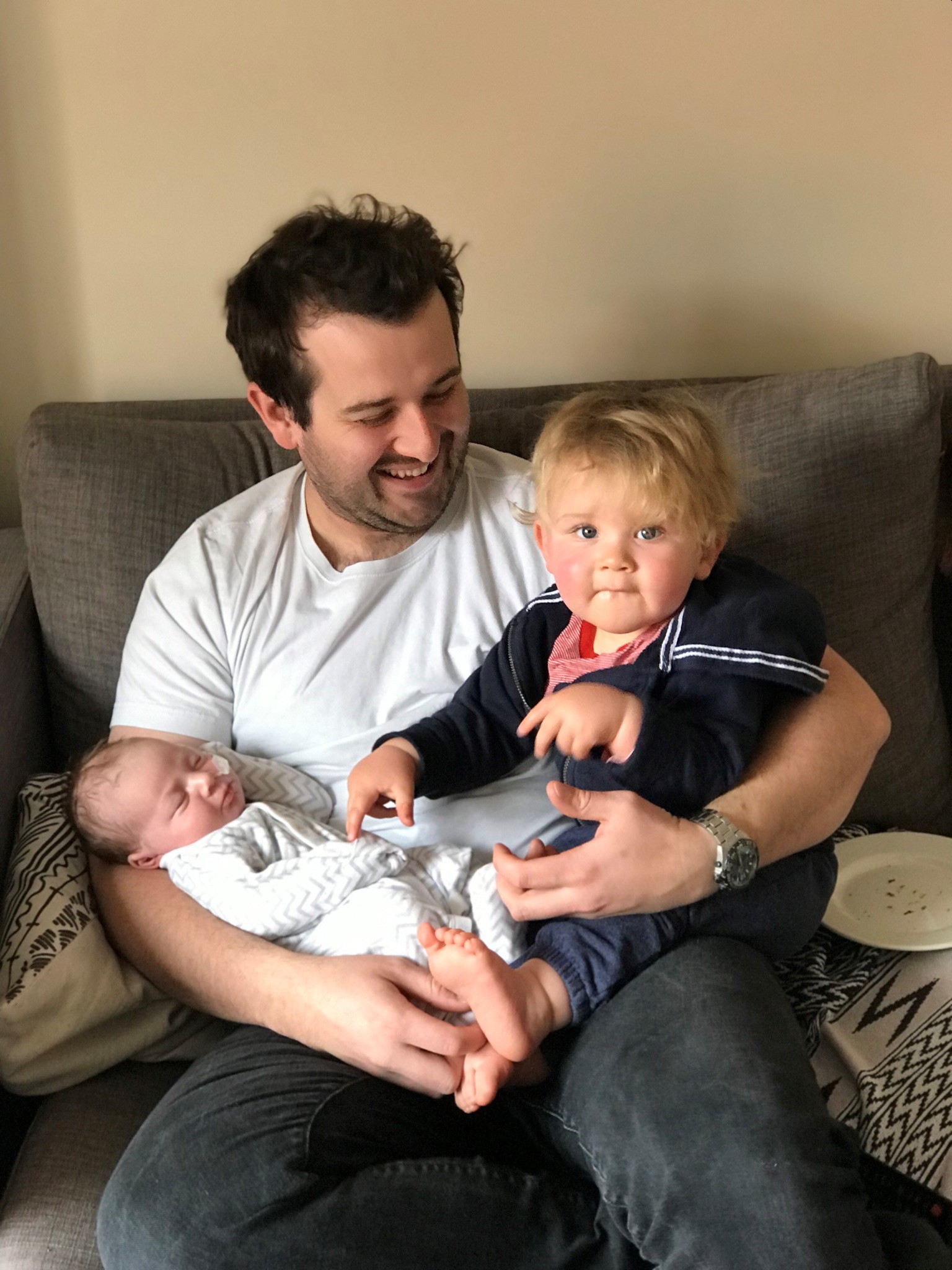 Fred with his dad and brother